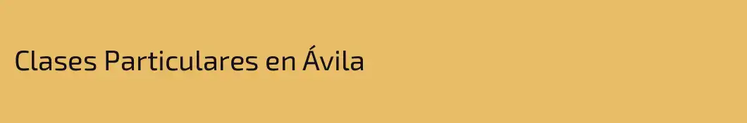 Clases Particulares en Ávila